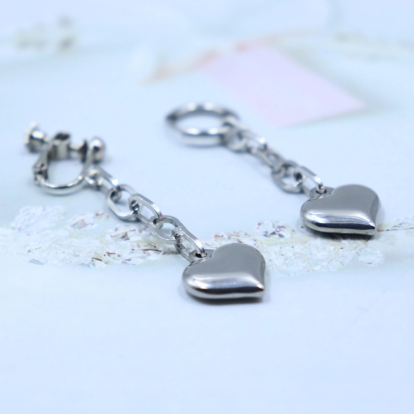 Sinister Chic: Death Note Ryuuku Heart Earrings – Edgy Anime-Inspired Ear Clips