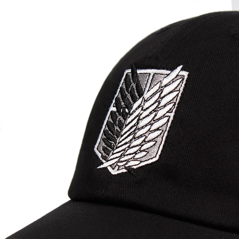 Attack on Titan Embroidered Cotton Dad Hat - Unisex Snapback with Shield Emblem