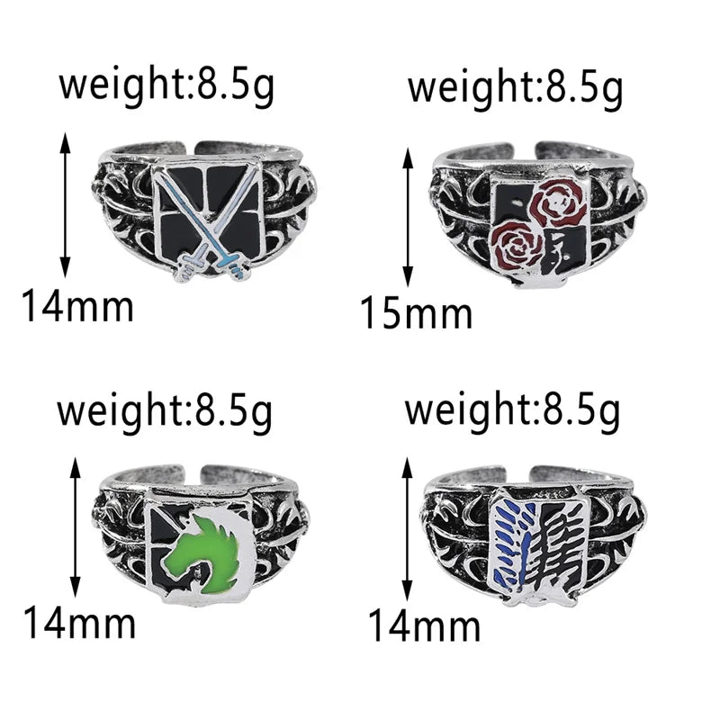 Attack on Titan Inspired Ring – Unisex Adjustable Cosplay Jewelry