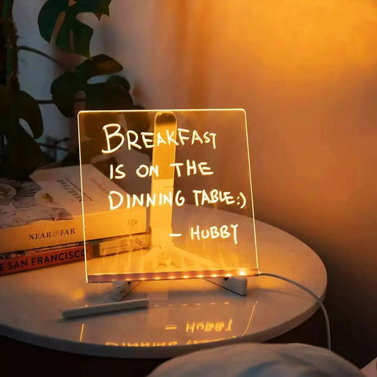 Multifunctional LED Desk Lamp with Customizable Luminous Message Board