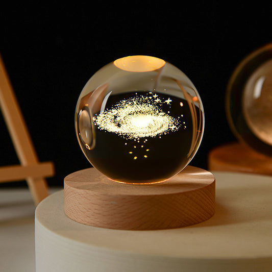 Galactic Glow: White Crystal Ball Nightlight - Perfect Valentine's Day Gift