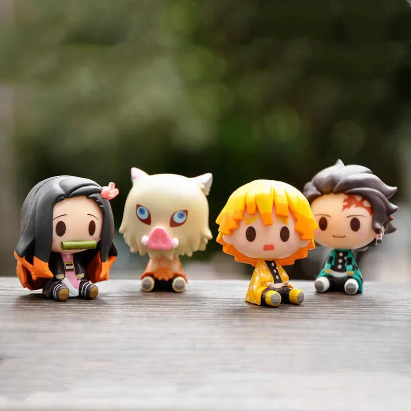 Demon Slayer Chibi-style Figurines - Tanjiro, Nezuko & Friends