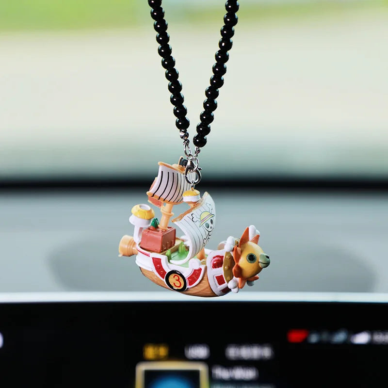 Cherished Voyagers of the Grand Line: One Piece Pirate Ship Car Pendants - Going Merry & Thousand Sunny