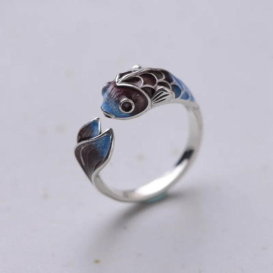Vintage Lucky Koi & Mystical Creatures Open Ring Collection – Fashion Silver Copper Rings