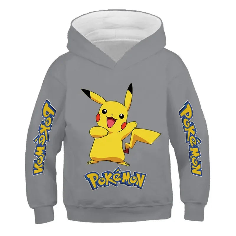 Adorable Pikachu Hoodie for Kids – Cozy Cotton Blend Pokémon Sweatshirt with Long Sleeves