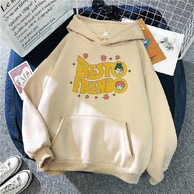 Nostalgic '90s Jujutsu Kaisen Besto Friendo Hoodie - Unisex Anime Streetwear
