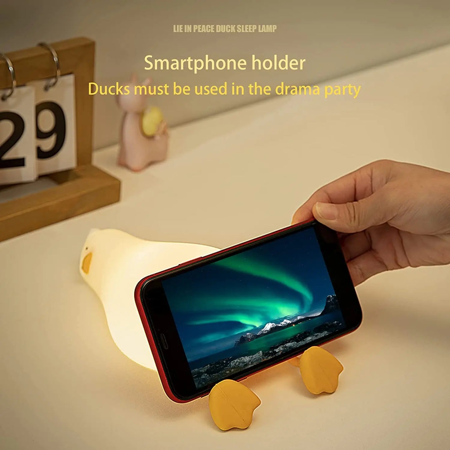 Soothing Silicone Duck Night Light - Lovable Benson The Duck, Rechargeable & Touch-Controlled LED Lamp