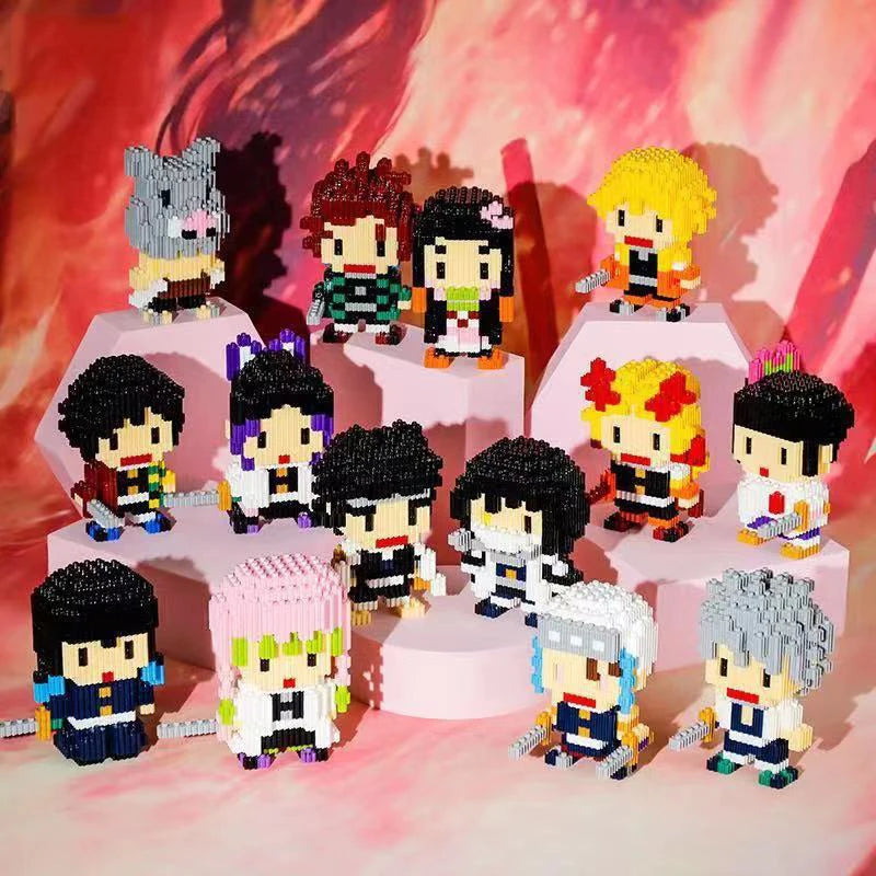 Demon Slayer Mini Diamond Blocks: Nezuko, Tanjiro, and Friends Collectible Set
