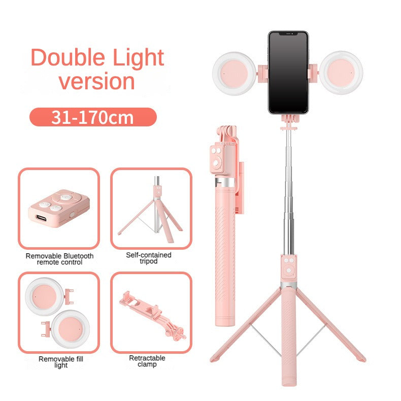 Mobile Phone Selfie Stick with Bluetooth : Extendable Mental Pole with Live Broadcast Tripod - Capture Every Moment with Style